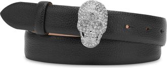 Philipp Plein Skull leather belt - women - Calf Leather - 80 - Black
