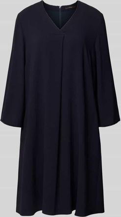 Windsor Knielanges Kleid mit V-Ausschnitt in Marine, Gr&ouml;&szlig;e 34