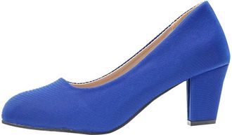 Generic Womens High Heel Shoes 2025 Velvet Lined Cut Round Toe Chunky Heel Shoes Womens High Heel Oxfords (Blue, 5.5)