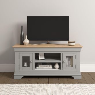 Seconique Bordeaux Small TV Stand (Fully Assembled) in Light Grey