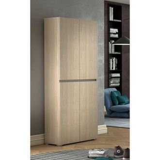 Dmora Dmora - Armadio multiuso grande Arro, Scarpiera con ripiani regolabili, Mobile porta scarpe a 4 ante, 100% Made in Italy, 80x37h195 cm, Olmo