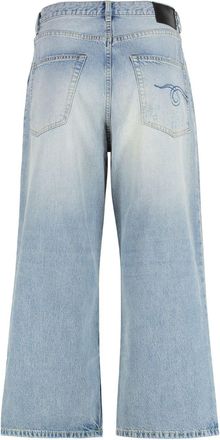 R13 Womens D Arcy Wide-leg Jeans - Light Blue Lyocell - Size 28 (Waist)