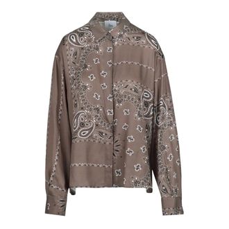 8pm Shirts, female, Brown, Size: S Camicia Cannes con stampa bandana