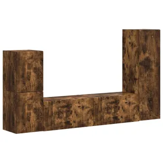 vidaXL Conjunto De Mueble De Tv 4 Pcs Roble Ahumado Vidaxl