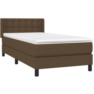 vidaXL Cama Box Spring Con Colch&oacute;n Tela Marr&oacute;n Oscuro 90x190 Cm Vidaxl