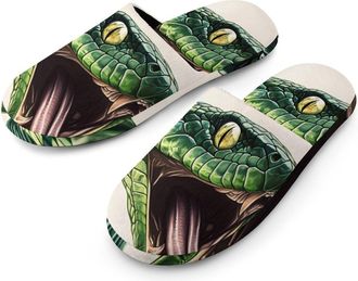 Generic Green Snake Mens House Slippers Slip Indoor Slipper On Shoes Warm Outdoor