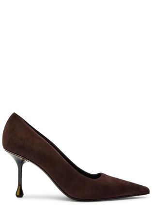Jimmy Choo London Ixia 95 Marble-heel Suede Pumps - Brown