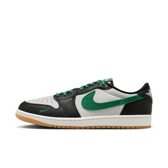 Nike Jordan Mens Air Jordan 1 Retro Low OG Phantom and Pine Green Shoes in Grey | IR2283-030