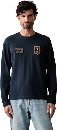 Aeronautica Longsleeve - Heren - Longsleeves - Blauw - M - Katoen - Tops