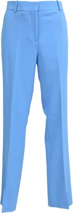 Victoria Beckham Straight Leg Trousers in Light Blue Polyester