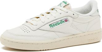 Reebok Womens Club C 85 Vintage Tennis Sneakers, Casual White Shoes, Chalk/Alabaster/Glen Green, 7.5 UK