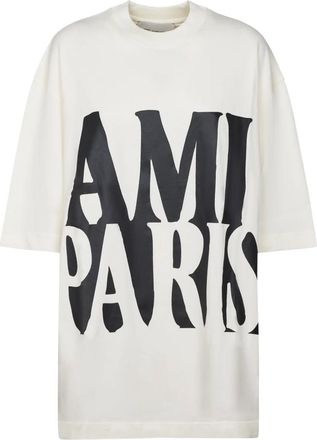 Ami Tops, Dames, Wit, XS, Katoen, Oversize Fit Korte Mouwen T-shirt