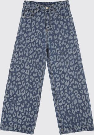 Blumarine Jeans a gamba larga in denim animalier