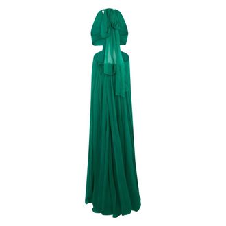 Alberta Ferretti Long Tied Dress - female - Alberta Ferretti - Gowns - Green - L - Dresses
