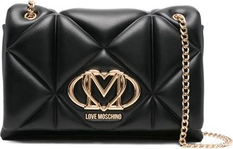 Love Moschino Borsa a spalla con placca logo - Nero