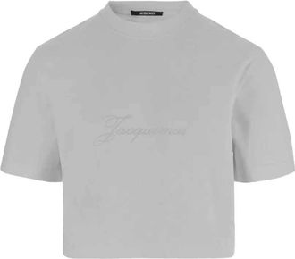 Jacquemus cropped T-shirt met geborduurd logo