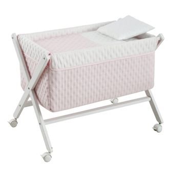 Cambrass Minicuna tijera madera rosa con patas blancas 55x87x74 cm