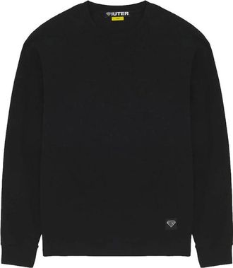 Iuter Label Ribbed LS Tee - - Sweatshirts & Hoodies - Uomo - Nero - S