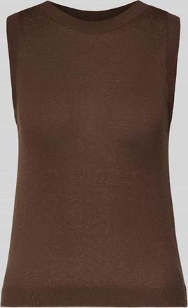 Max Mara Slim Fit Top aus Seiden-Leinen-Mix Modell DRIVA in Dunkelbraun, Gr&ouml;&szlig;e XL