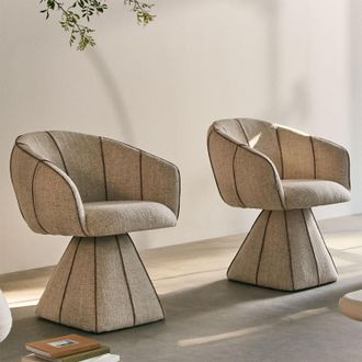 Sklum Sklum - Pack De 2 Sillones Giratorios Tapizados Tallin