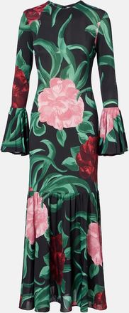 La DoubleJ Abito lungo Alba in jersey con stampa floreale