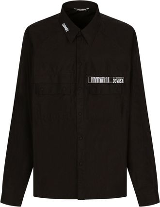 Dolce & Gabbana logo-print cotton shirt - men - Cotton - M - Black