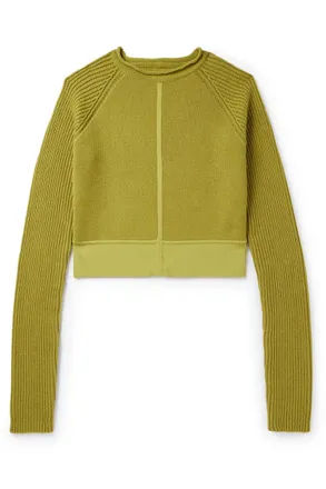 Rick Owens Cropped Ribbed Cashmere and Wool-Blend Sweater