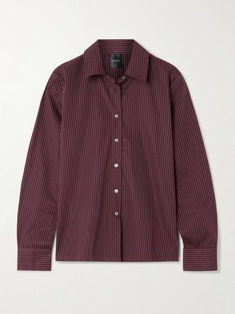 Leset Camicia Gessata In Twill Di Misto Cotone Yoshi - Bordeaux