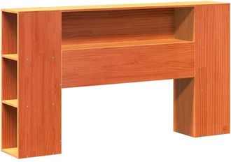 vidaXL Cabecero De Cama Almacenaje Madera Maciza Pino Marr&oacute;n 150 Cm Vidaxl