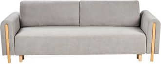 Beliani Sof&aacute; Cama De Tela Mecanismo Clic-clac Para Dormir Espacio De Almacenaje Minimalista Gris Kvam