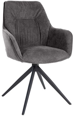 Clp Silla de comedor con reposabrazos en metal negro