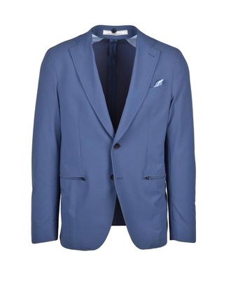 Uomolebole Blue Polyamide Elastane Stretch Jacket