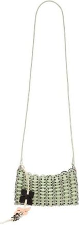 Paco Rabanne Studded Calfskin Crossbody Bag Green