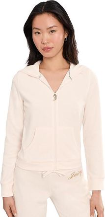 Juicy Couture Heritage Track Jacket With Contrast Rib Womens Sweatshirt Soft Glow : LG (US 10-12), Cotton/Polyester