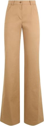 Alberta Ferretti Wijde broek - Dames - Wijde Broeken - Beige - S - Katoen - Broeken