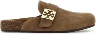 Tory Burch Beige Su&egrave;de Mellow Pantoffels - Dames - Slip ons - Bruin - 36 EU - Su&egrave;de - Schoenen