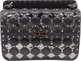 Valentino Pre-owned Medium Rockstud Spike. It Shoulder Bag - Dames - Vintage Schoudertas - Zwart - ONE Size - Leer - Vintage