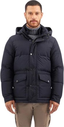 Brooks Brothers Navy Puffer Jacket - Heren - Gewatteerde jassen - Blauw - 2XL - Polyester - Jassen