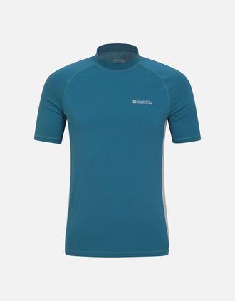 Mountain Warehouse Mens Mountain Warehouse Mens UV Protection Rash Guard - Blue - Size: 42