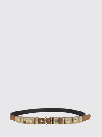 Federica Tosi Slim Suede Belt with Embroidery and Ring Detail