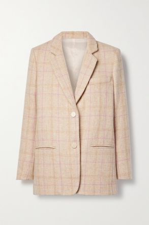 LoveShackFancy Blazer In Lana Pied-de-poule A Quadri Denzel - Rosa