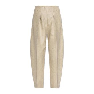 Jacquemus Wide Trousers, female, Beige, Size: XS Ovalo Trousers