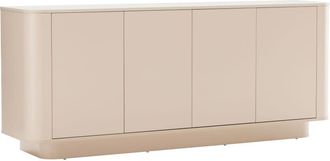 Oviala Aparador liso de 4 puertas, 180 cm de ancho, color crema