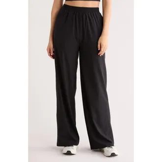 Zella Vista High Waist Woven Pants in Black at Nordstrom Rack, Size X-Large