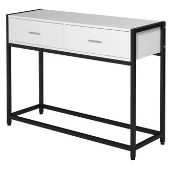 HOMCOM Mesa de consola 120x34x81 cm negro y blanco