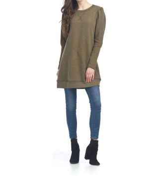 Papillon Heathered Sweater Dress In Khaki