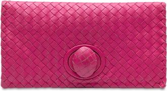 Bottega Veneta Pre-owned Clutches, female, Pink, Size: ONE SIZE Pre-owned Woven Leather Clutch