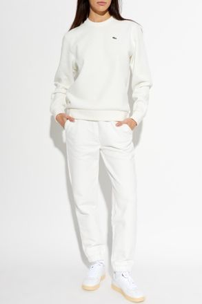 Lacoste Sweatshirt With A Crew Neck, Womens, White