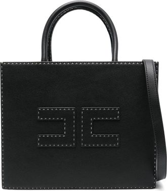 Elisabetta Franchi Borsa tote con cuciture a contrasto media - Nero