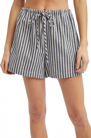 Wishlist Striped Drawstring Shorts In Navy & White